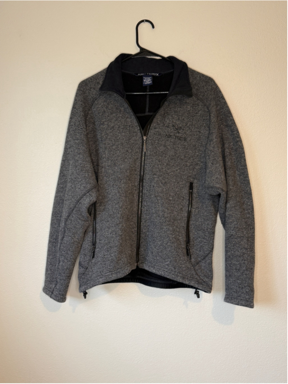 Vintage Arc’teryx Men’s M Wool Blend Knit Full Zip Jacket Gray Y2K Gorpcore